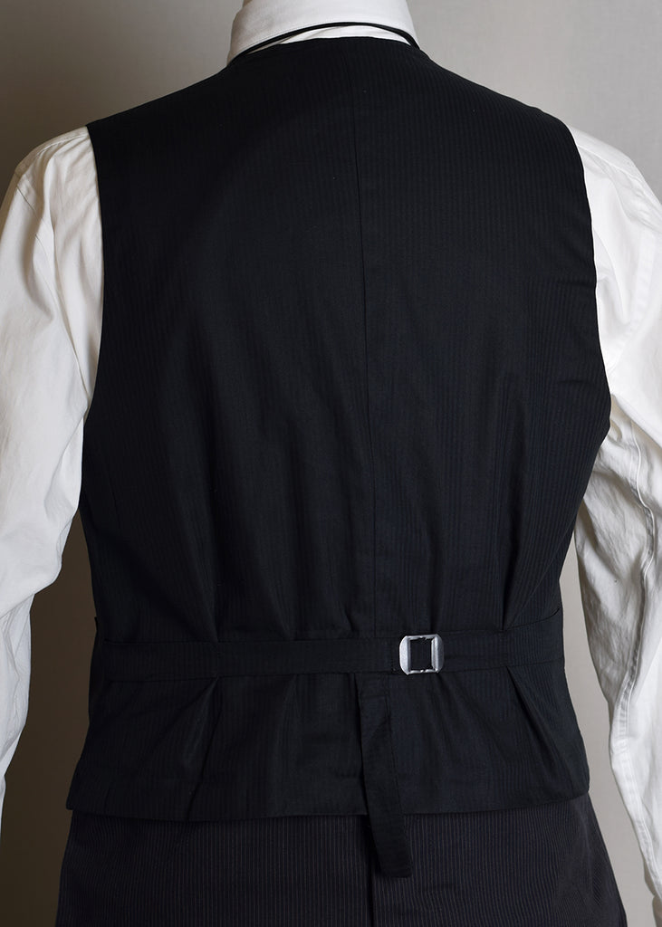 Black Pinstripe Cotton Waistcoat (WC330)