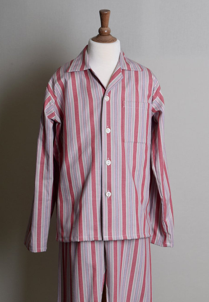 Children's Edwardian Pyjamas (NW432) - Red/Grey Front