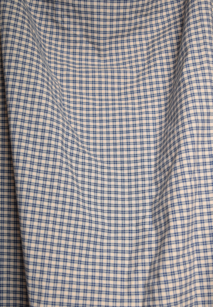 Blue Checked Linen Fabric (FD120)