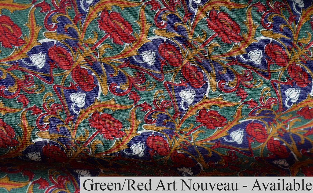 Vintage Liberty Print Ladies Dressing Gown (NW520) - Green/Red Art Nouveau