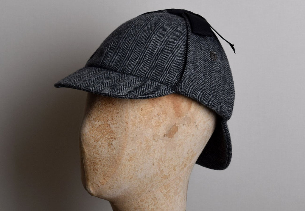 Deerstalker Cap (HA130) - Grey Herringbone