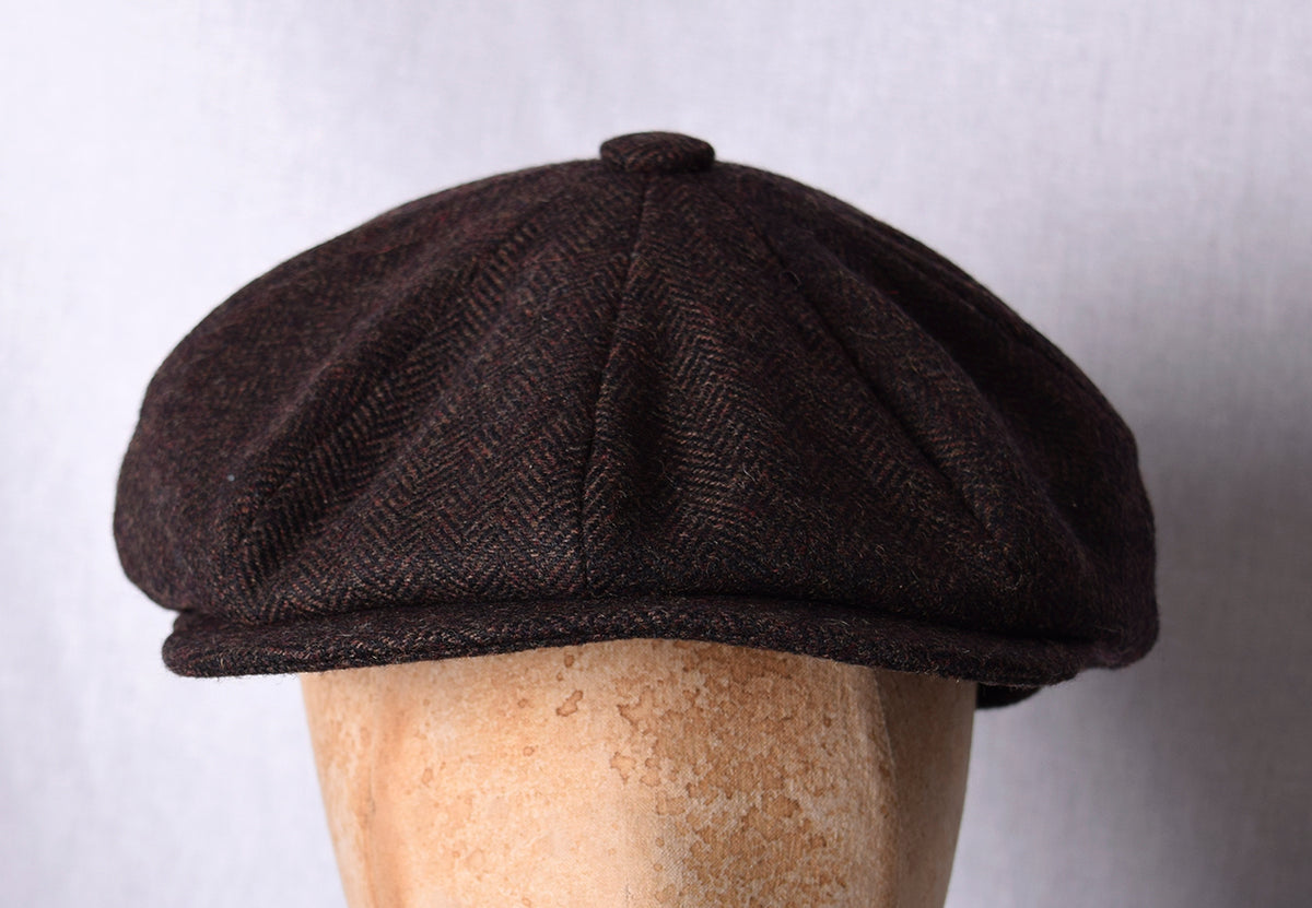 Standard Eight Piece Cap (HA137) - Dark Brown Herringbone