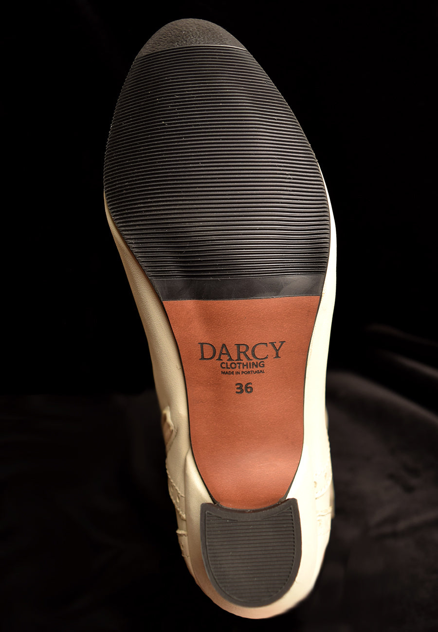 Victorian Side Zip Stone Leather Boots (SP1910ZS) – Darcy Clothing
