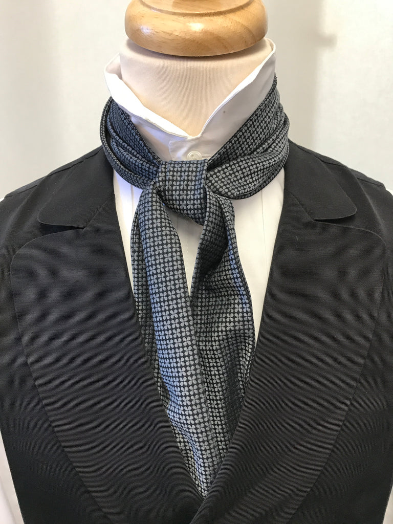Textured Cotton Victorian Bow Tie (CR568) - Grey/Black Geometric
