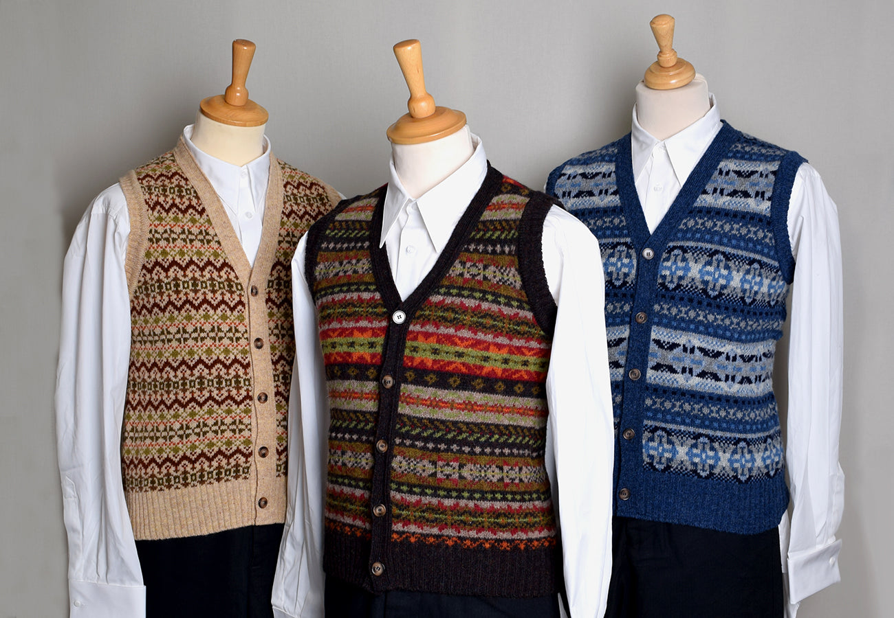 Button Through Fair Isle Waistcoat (KN150)1
