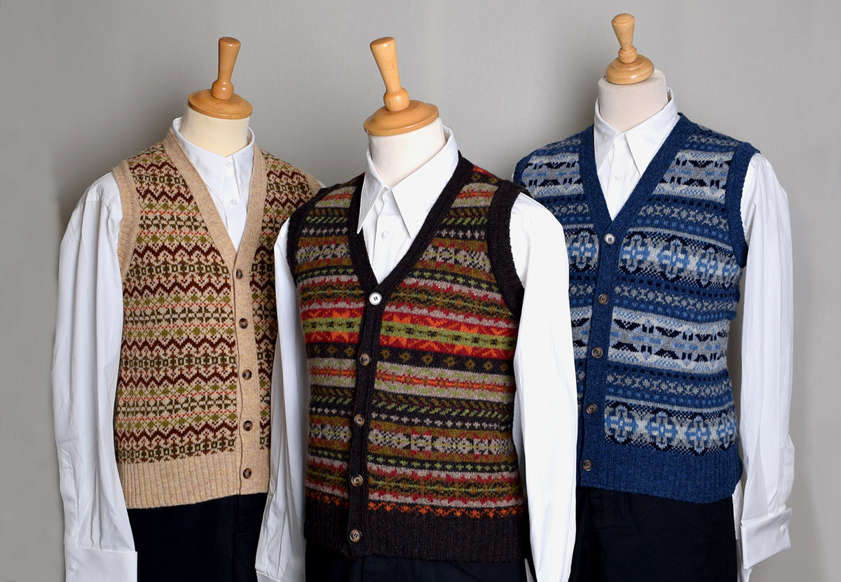 Button Through Fair Isle Waistcoat (KN150)