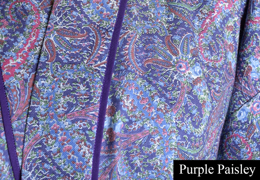 Vintage Liberty Print Ladies Dressing Gown (NW520) - Purple Paisley