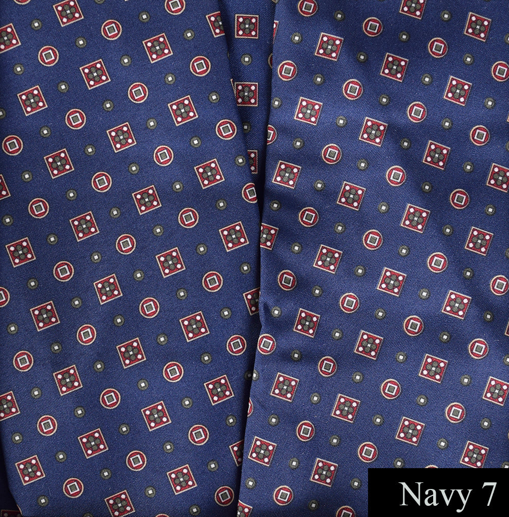 Silky Patterned Dressing Gown (NW500) - Navy 7