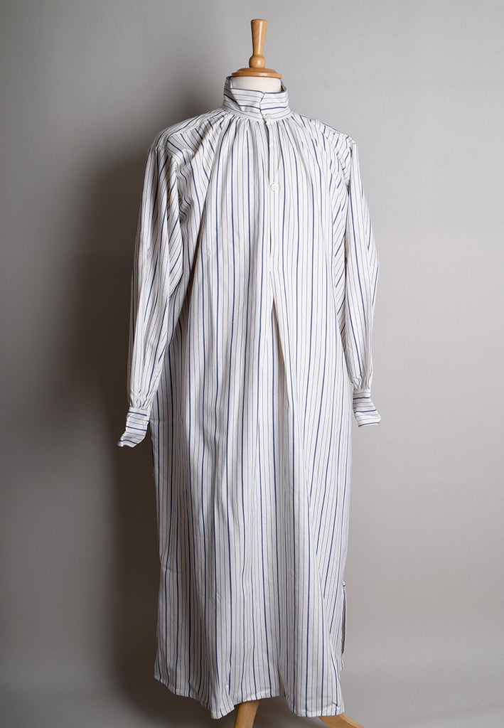 Victorian Nightshirt (NW400) - Blue/White Twill