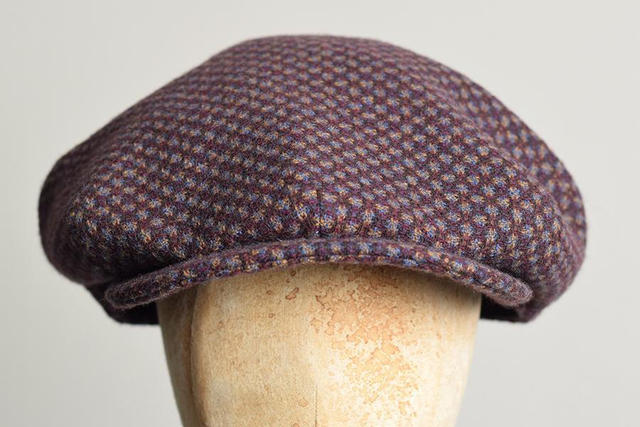 1930's Tweed Cap (HA139) - Burgundy / Blue Check