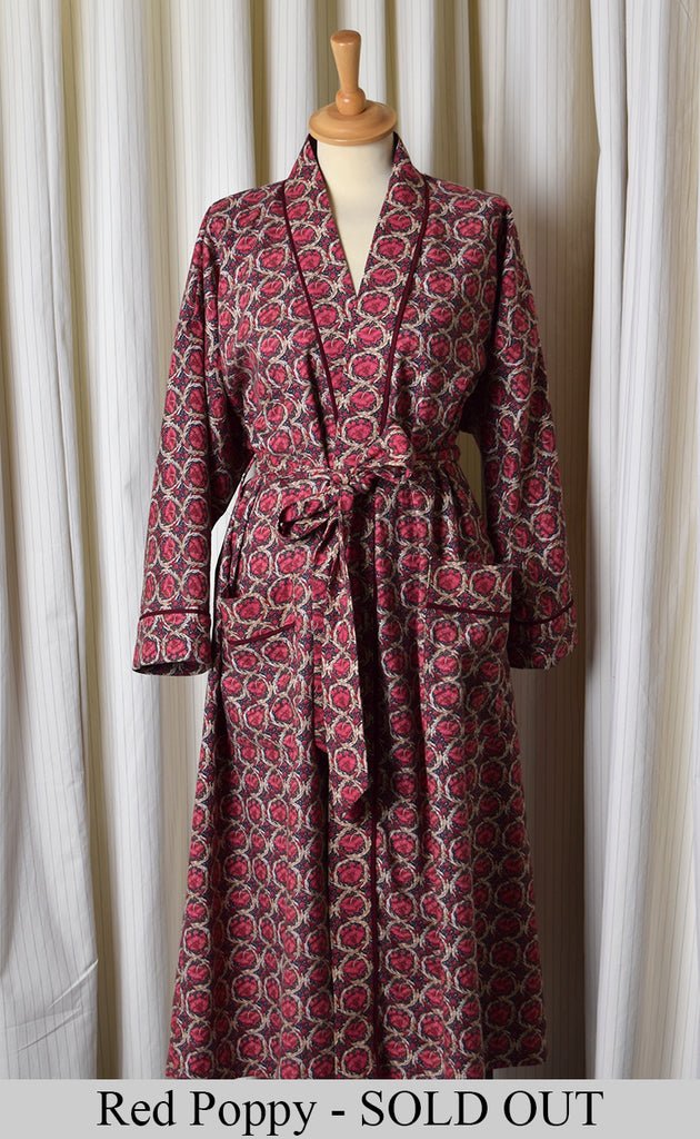 Vintage Liberty Print Ladies Dressing Gown (NW520) - Red Poppy