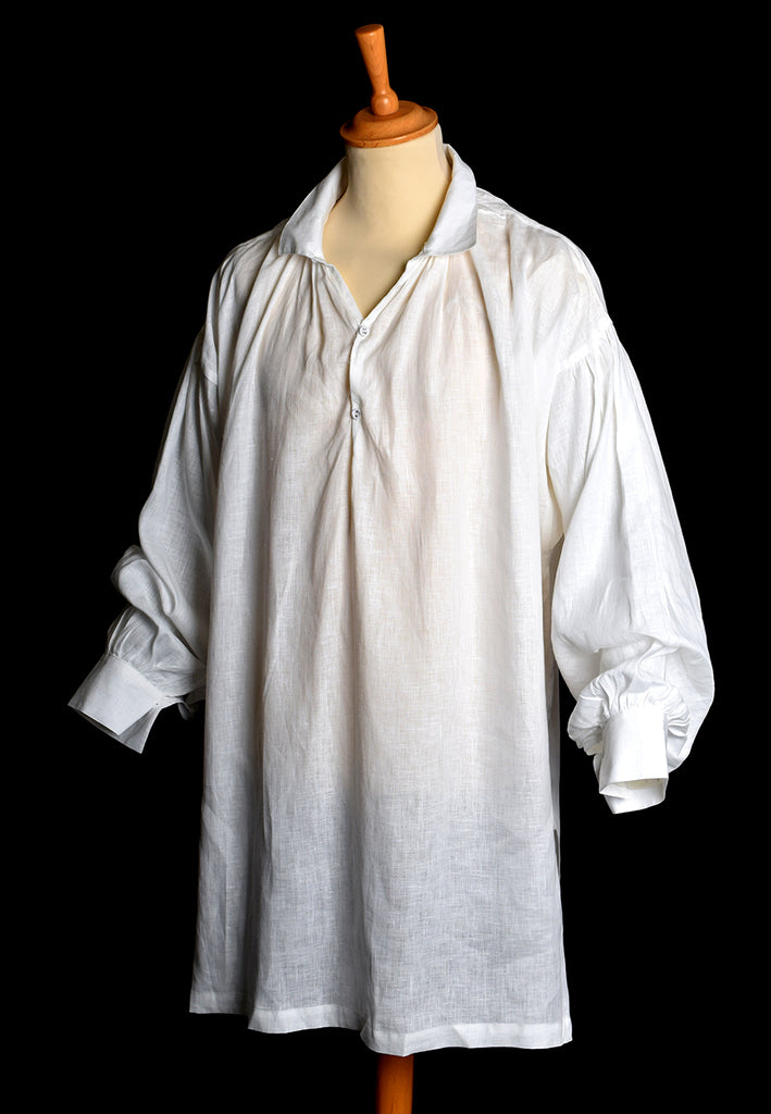 Square Cut Ivory Linen C18th Period Shirt (SH120)