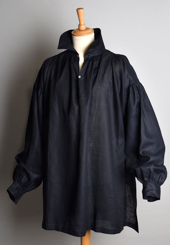 Black Linen Napoleonic Shirt (SH120NB)