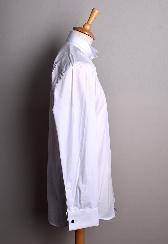Pleated Front Evening Shirt - Wing or Turndown Collar (SH254) - Wing Collar