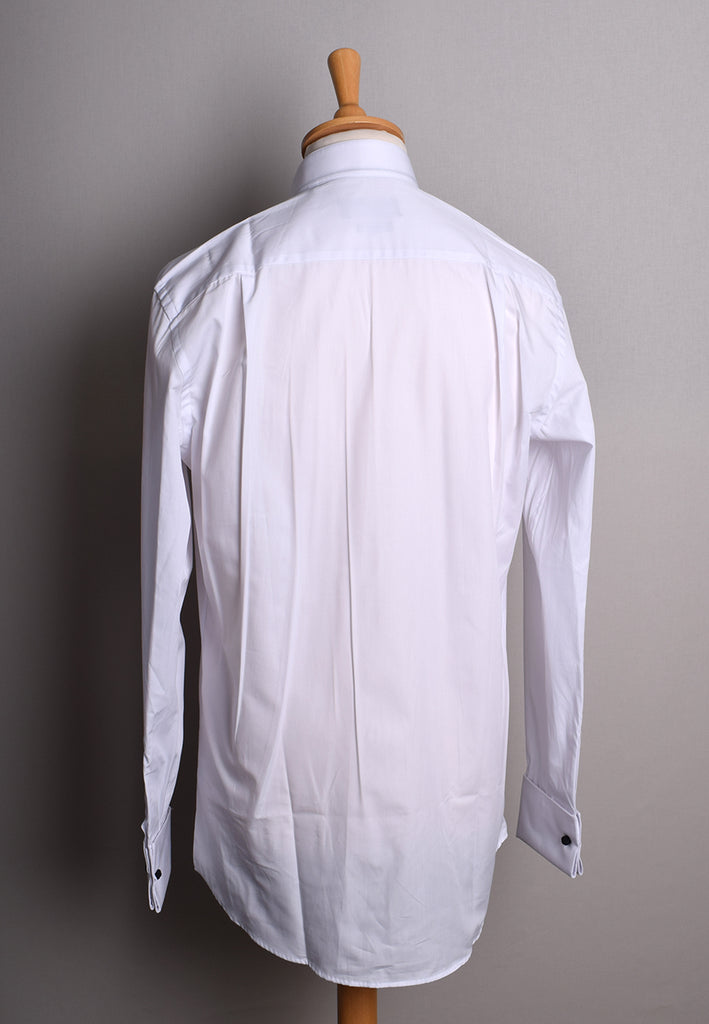 Pleated Front Evening Shirt - Wing or Turndown Collar (SH254) - Wing Collar