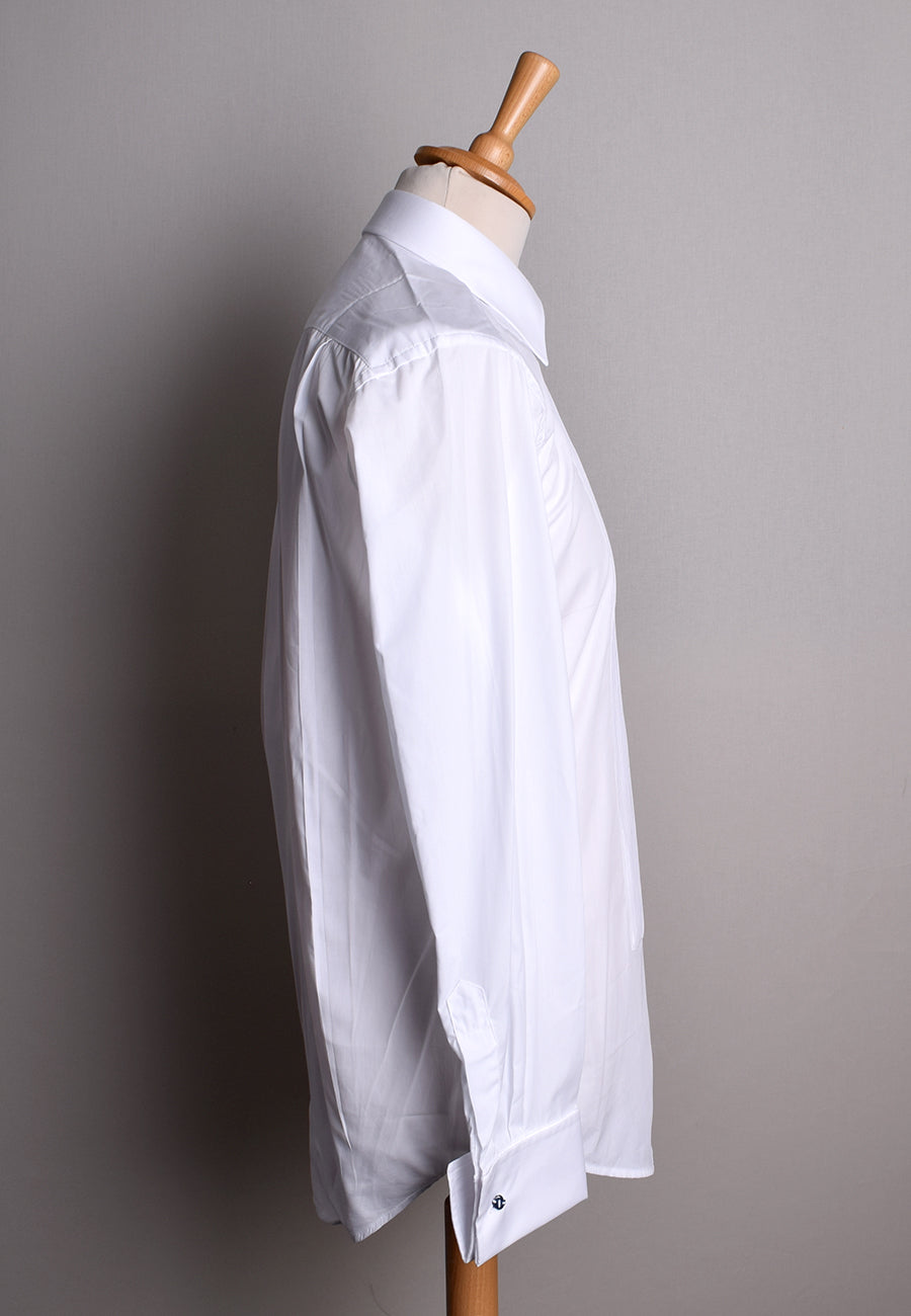 Pleated Front Evening Shirt - Wing or Turndown Collar (SH254) - Classic Turndown Collar