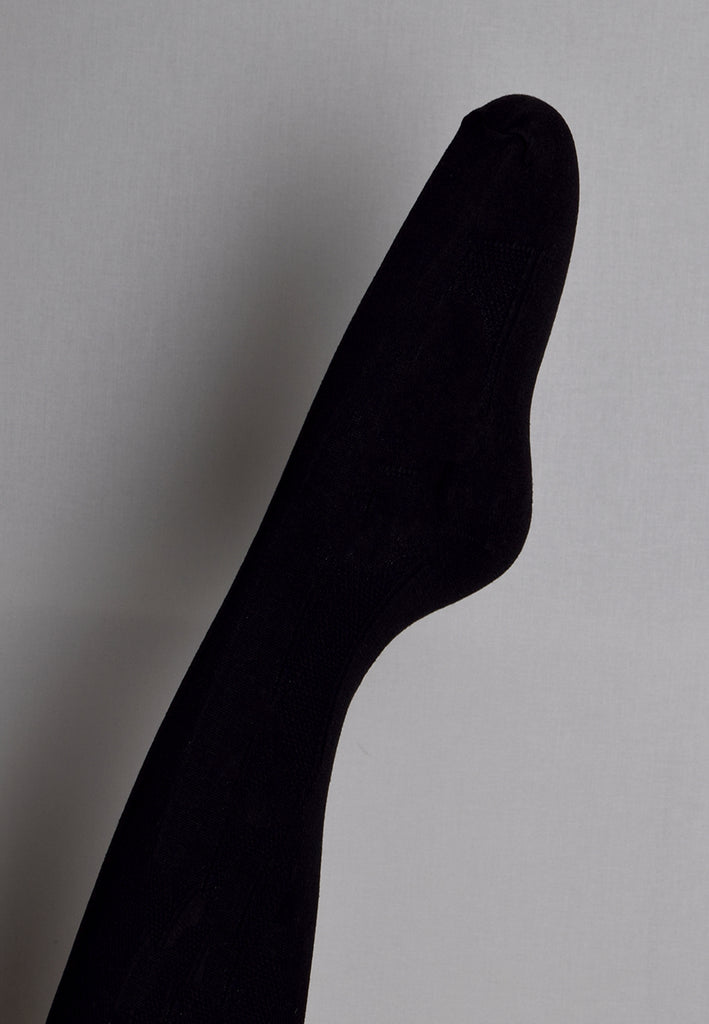 Clocked Silk Stockings (SO153) - Black