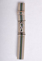 Elasticated Snake Belts (BR750) - Beige Green Stripe