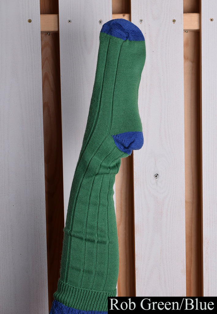 Wool Shooting Socks (SO121) - Rob Green/Blue