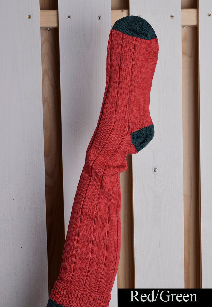 Wool Shooting Socks (SO121) - Red/Green