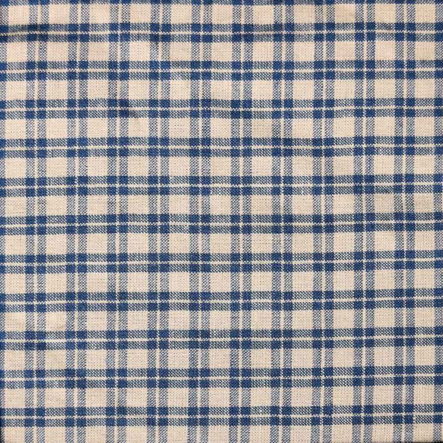 Blue Checked Linen Fabric (FD120)