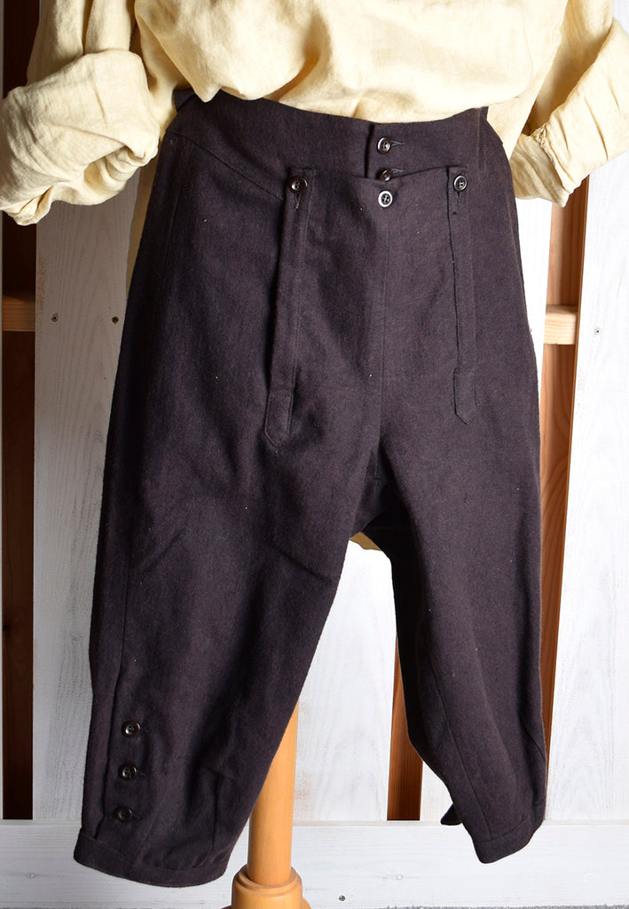 C18th Informal Breeches (TR211) - Brown Herringbone