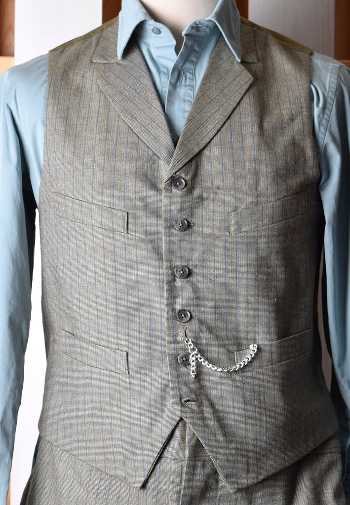 Grey/Blue Stripe Waistcoat (WC305)