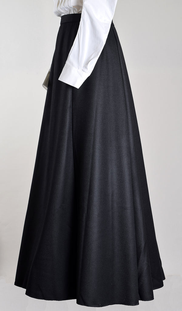 Edwardian Ladies Skirt (SK100) - Black Wool