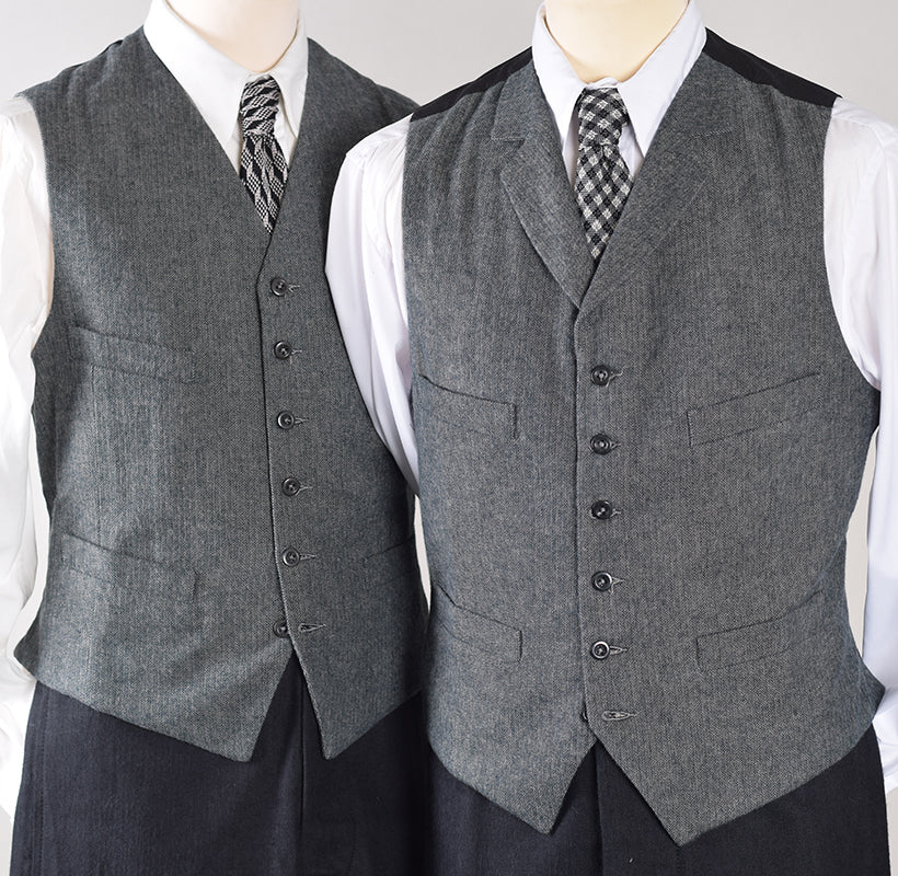 Grey Brushed Cotton Herringbone Waistcoat (WC300)