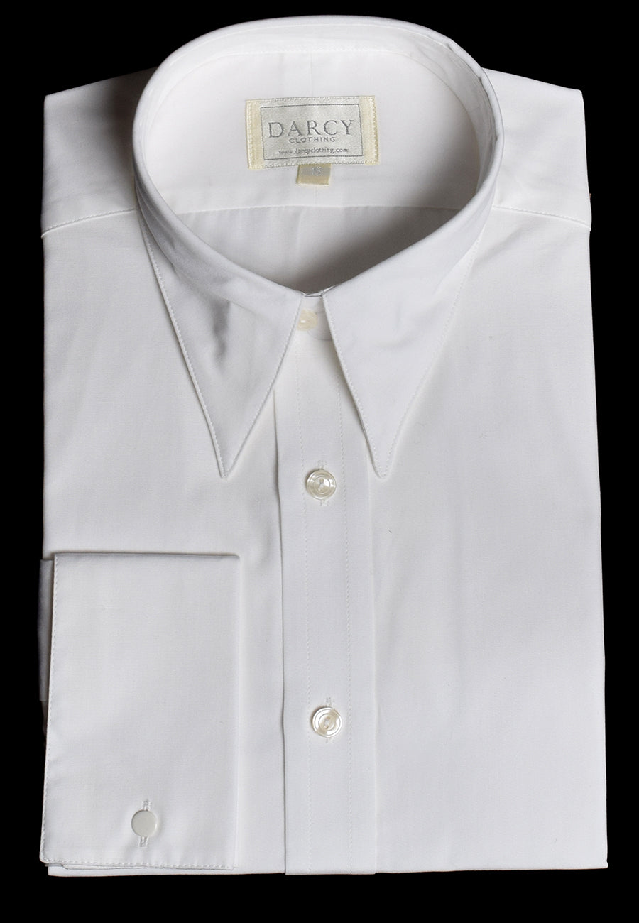 Plain Coloured Spearpoint Collar Shirt | Early C20th (SH190P) - Double Plain Coloured Spearpoint Collar Shirt | Early C20th (SH190P) - Double