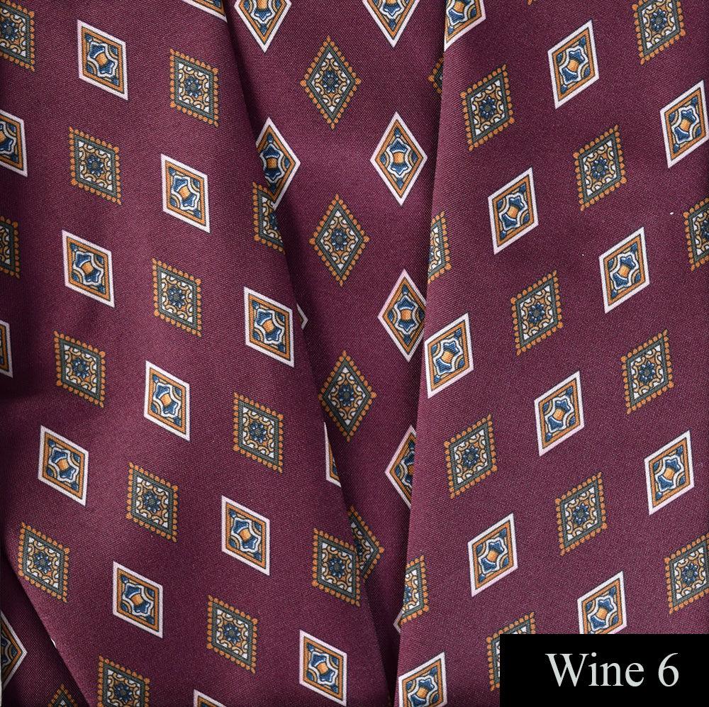 Silky Patterned Dressing Gown (NW500) - Wine 6
