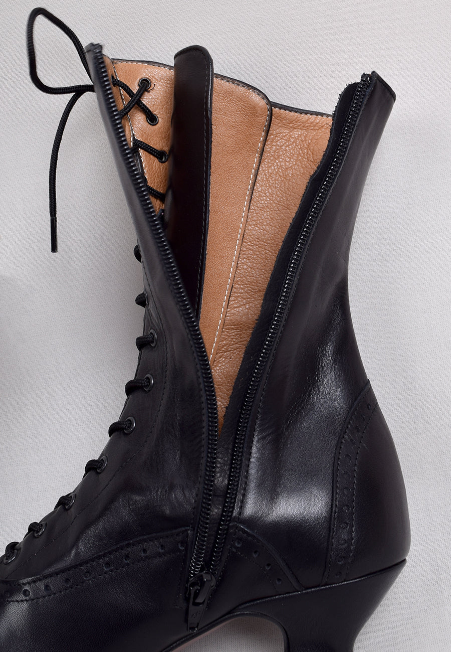 Victorian Side Zip Leather Boots (SP1910Z)
